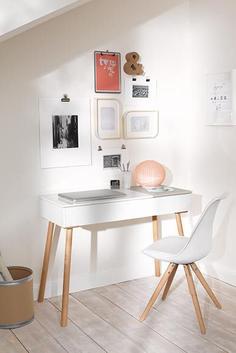 میز تحریر چوبی سفید