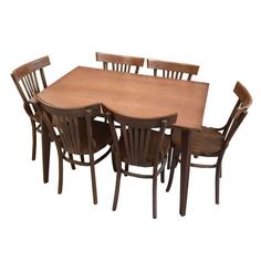 میز و صندلی ناهار خوری 6 نفره اسپرسان چوب مدل Sm43 - قهوه‌ای روشن براق