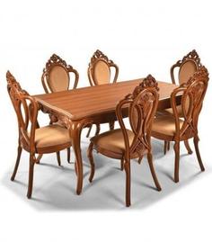 ست میز ناهار خوری 6 نفره و صندلی پلیمری طرح کلاسیک