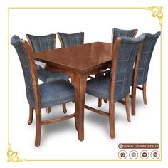 میز ناهارخوری 6 نفره چوبی با صندلی سون جدید سم آهویی