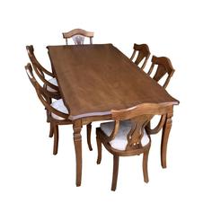 میز و صندلی ناهار خوری اسپرسان چوب کد Sm61 - قهوه ای تیره