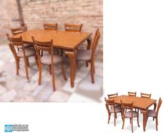 میز غذاخوری 6 نفره چوبی با صندلی اسپانیایی