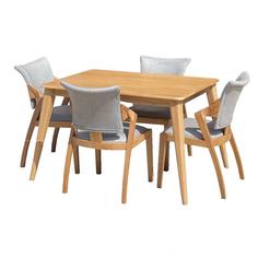 میز و صندلی ناهارخوری 4 نفره اسپرسان چوب مدل sm104 - خودرنگ روشن