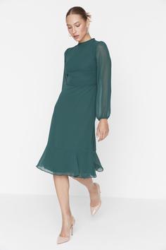 لباس مجلسی زنانه سبز  آستین استاندارد ترندیول میلا