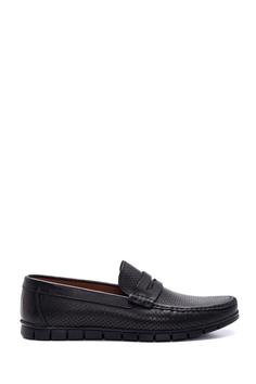 کفش رسمی مردانه سیاه برند derimod 5638371427 ا Siyah Erkek Deri Delikli Casual Loafer