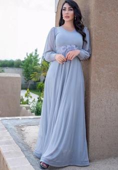 لباس مجلسی و شب ماکسی مدل حدیث - آبی آسمانی / سایز 1- 36/38 ا Dress and long night