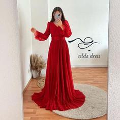 لباس مجلسی دخترانه حریر ۱۴۶۴ - قرمز / ۴۰ ا 1464