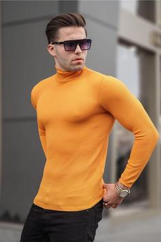 بلوز طرح دار مدل اسلیم فیت یقه اسکی آستین بلند مردانه مدمکست Madmext (ساخت ترکیه)