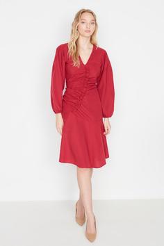 لباس مجلسی زنانه قرمز  آستین بالونی ترندیول میلا