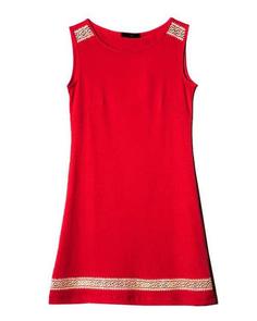 لباس راحتي زنانه نخي يقه گرد قرمز JPA