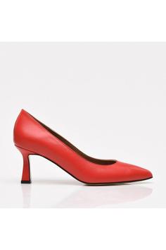 کفش پاشنه نازک زنانه قرمز چرم اصل هاتیچ hotic (ساخت ترکیه)