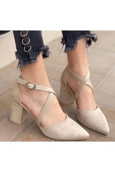 کفش پاشنه دار کلاسیک جیر کراس راسو زنانه برند Demashoes