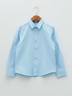 پیراهن آستین بلند پسر بچه آبی السی وایکیکی S21164Z4 ا Basic Uzun Kollu Erkek Çocuk Oxford Gömlek