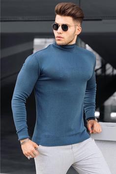 ژاکت یقه اسکی طرح ساده آستین بلند مردانه مدمکست Madmext (ساخت ترکیه)