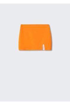دامن کوتاه زنانه نارنجی برند mango 37041300 ا Yırtmaçlı Etek