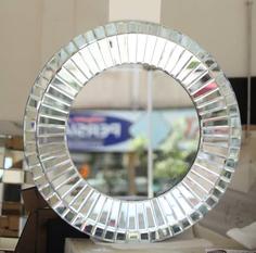 آینه دایره ای سیلور طرح پله ای - سیلور ا Circular silver mirror with stepped design