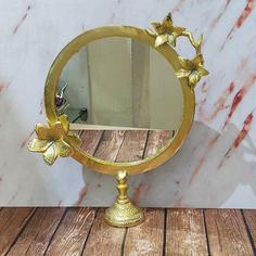 آینه آلومینیومی گل یاس طلایی