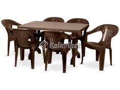 ست میز و صندلی 6 نفره پلاستیکی ناصر 868-824