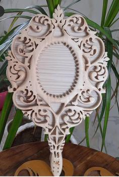 قاب آینه ی چوبی دست ساز ا Handmade wooden mirror frame