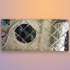 آینه دکوراتیو طرح لوزی سوپر کیلیر (درجه یک) نقره ای