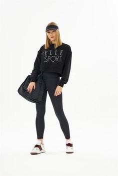 خرید اینترنتی پلیور زنانه سیاه اله 60001-30 ا Sport Reflektör Kadın Crop Sweatshirt
