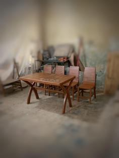میز و صندلی تمام چوب کد 13