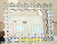 آینه مستطیلی طرح حصیری ا Rectangular mirror with wicker design