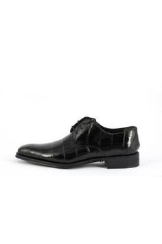 کفش کلاسیک ورنی بند دار مردانه مشکی برند Alberto Vico