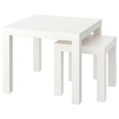 ست 2 عددی میز جلو مبلی مربعی ایکیا مدل LACK رنگ سفید