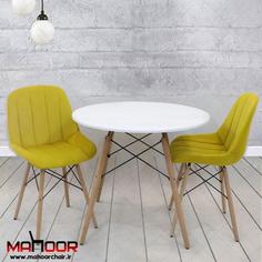 میز و صندلی نهارخوری دونفره مایا مدل لمسه - سبز / سفید