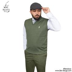 ژیله بافت یقه هفت مردانه رنگ سبز شلوار سبز آستین حلقه ای کد ma-22164