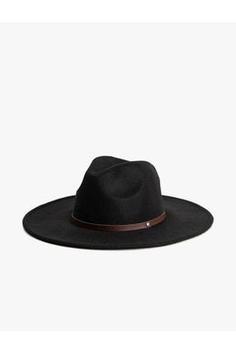 خرید اینترنتی کلاه زنانه سیاه کوتون 3WAK40036AA ا Fötr Şapka Şerit Detaylı