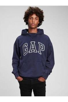 هودی زنانه سفید برند gap 733570 ا Genç Erkek Beyaz Teen Logo Kapüşonlu Sweatshirt