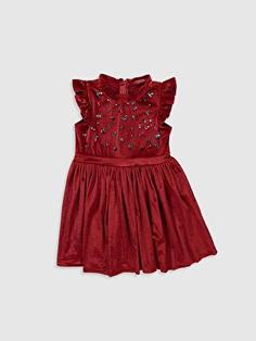 پیراهن روزمره دختربچه قرمز السی وایکیکی 9WO537Z4 ا Kız Çocuk Elbise