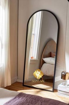 آینه قدی مدل نهال بانو | رنگ پلی اورتان مشکی |‌ قاب چوبی |‌ سایز ۸۰*۱۸۰ سانتیمتر