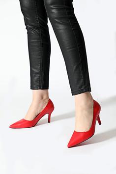 کفش پاشنه دار کلاسیک زنانه آینه ای قرمز پاشنه دار برند ALTINAYAK