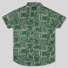 پیراهن هاوایی سبز مردانه کد 124031-19