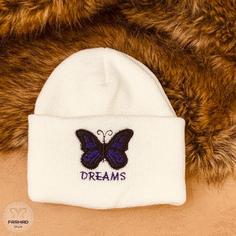 کلاه بافت لبه بلند طرح پروانه DREAMS