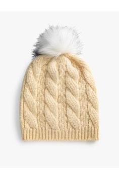 خرید اینترنتی کلاه زمستانی زنانه سفید کوتون 3WAK50179AA ا Saç Örgü Bere