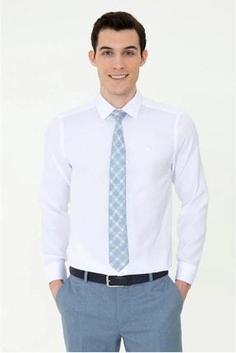 خرید اینترنتی پیراهن آستین بلند مردانه سفید برند pierre cardin 1371651 ا Slim Fit Oxford Gömlek