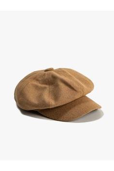 خرید اینترنتی کلاه زنانه قهوه ای کوتون 3WAK40020AA ا Cap Şapka Kadife Görünümlü
