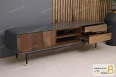 میز تلویزیون چوبی فلزی مدرن مدل هلن