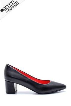 کفش پاشنه دار زنانه سیاه برند derimod 20WFD170218 ا Kadın Gritti For Topuklu Ayakkabı