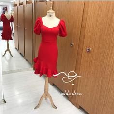 لباس مجلسی کوتاه دخترانه ۱۴۸۹ - قرمز / ۳۸ ا 1489