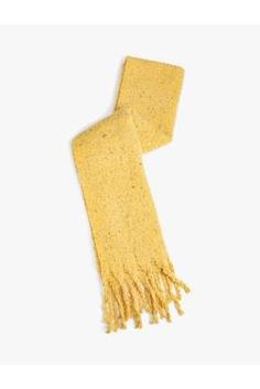 خرید اینترنتی شال گردن زنانه زرد کوتون 3WAK50081AA ا Püsküllü Triko Atkı