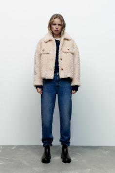 کت و ست زنانه اورجینال زارا مدل FAUX SHEARLING OVERSHIRT