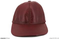 کلاه نقاب دار چرم طبیعی رنگ زرشکی