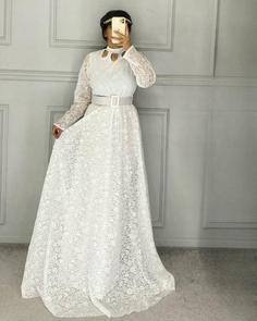 لباس مجلسی و شب ماکسی مدل خزان - سفید / سایز(1)36-38-40 ا Dress and long night
