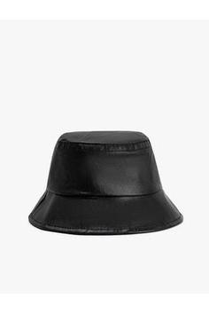 خرید اینترنتی کلاه زنانه سیاه کوتون 3WAK40098AA ا Aslıhan Malbora X - Deri Görünümlü Bucket Şapka