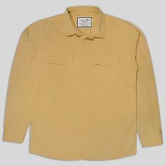 پیراهن کتان دو جیب آستین بلند مردانه خردلی 124030-8